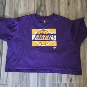 NFL Purple Crop Top with Gold Lakers Design